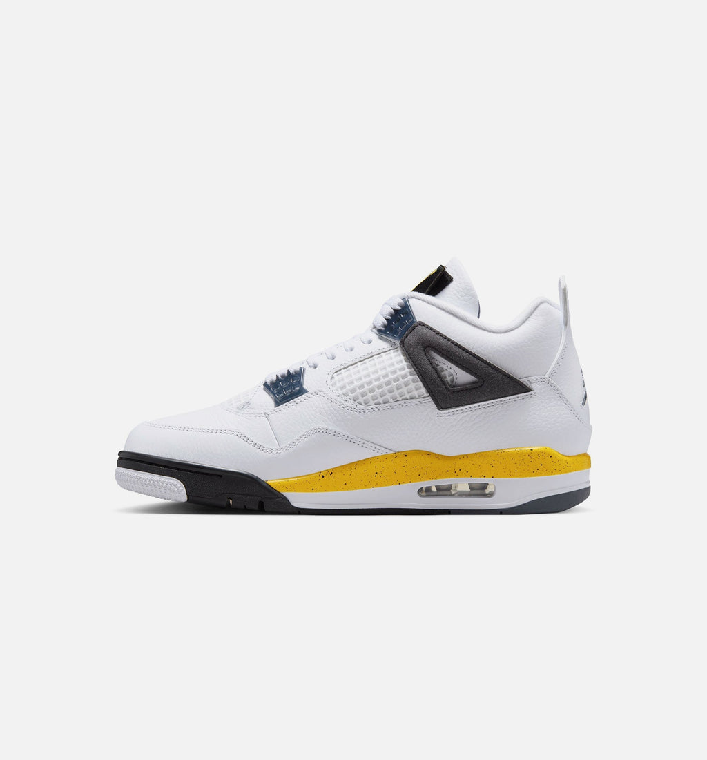 Air Jordan 4 Retro Rare Air Tour Yellow Men's Lifestyle Shoes - White/Dark Blue Grey/Black/Tour Yellow