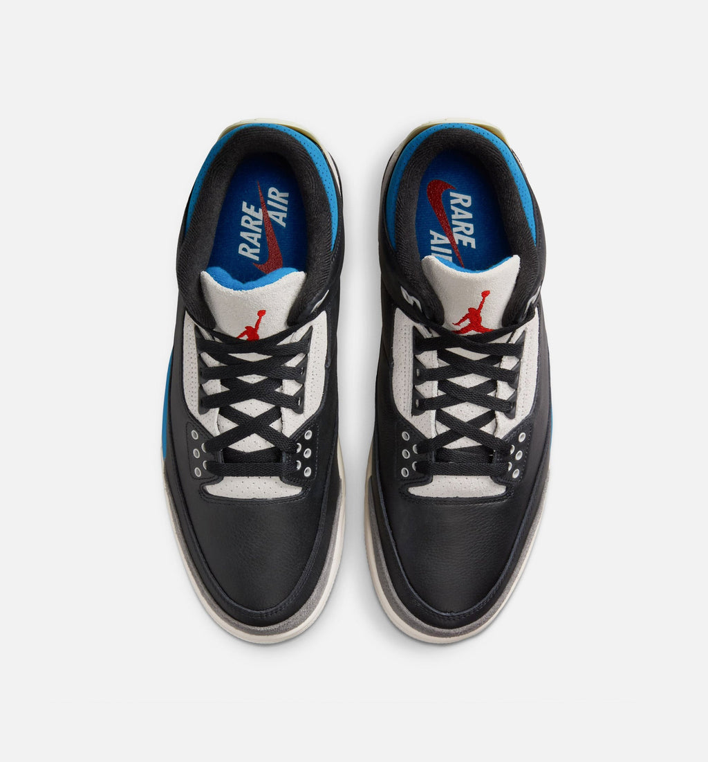 Air Jordan 3 Retro OG Rare Air Preschool Shoes - Black Chile Red Neutral Grey