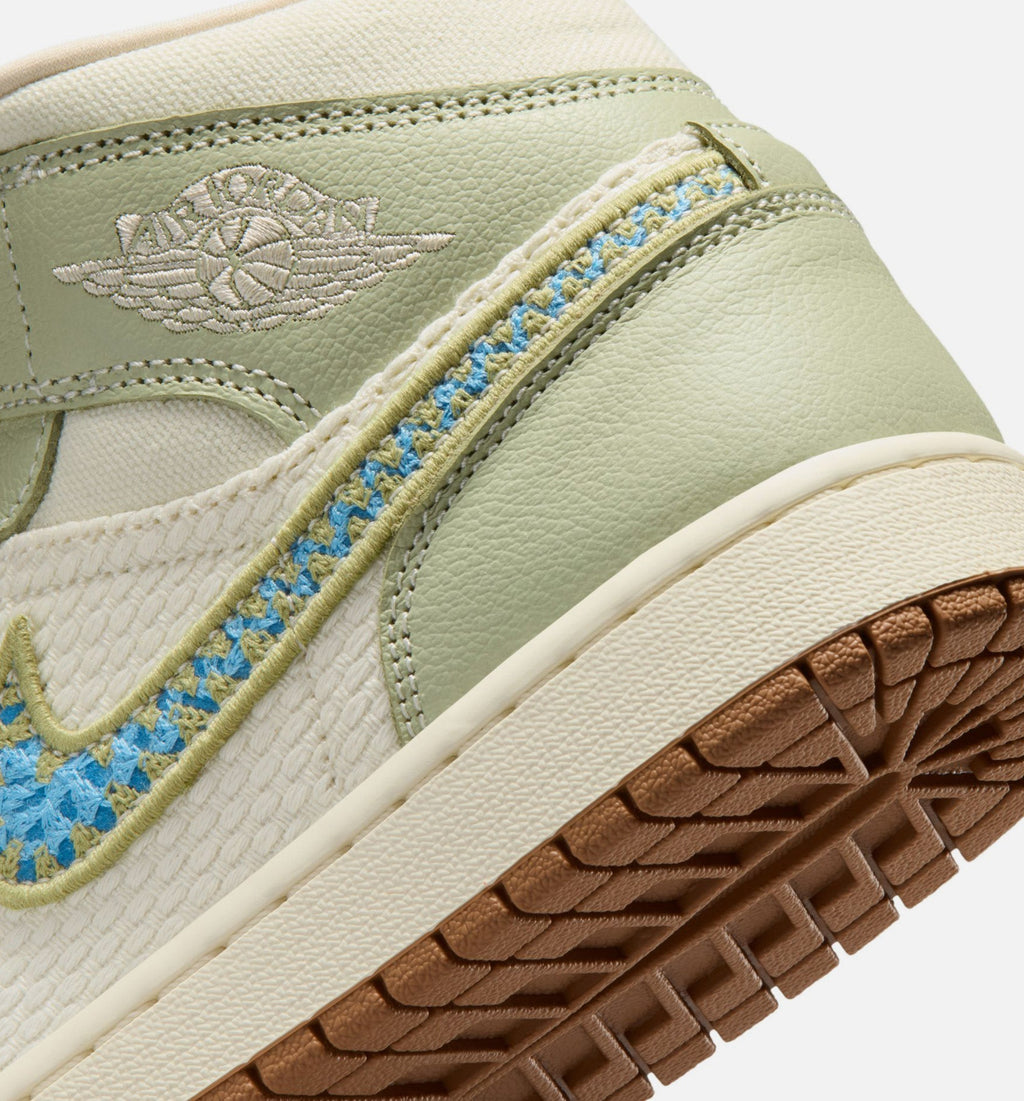 Air Jordan 1 Mid SE Women's Shoes - Olive/Pearl White/Green