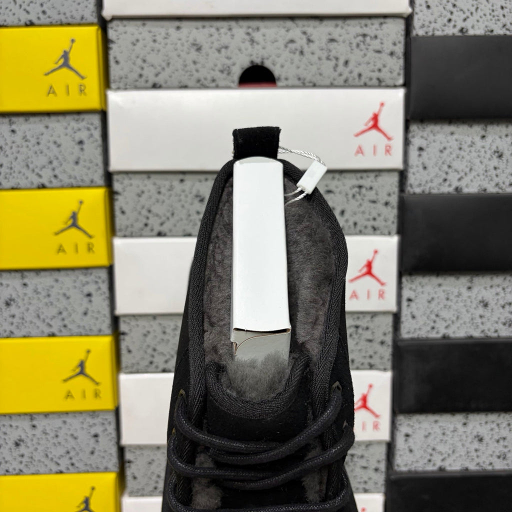 UGG Neumel Lace-Up Suede Chukka Boot with Shearling Lining, Silver Eyelet Hardware & Tonal Lug Sole in Black