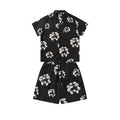 Denim Tears Black White Floral Wreath Print Camp Collar Shirt & Drawstring Shorts