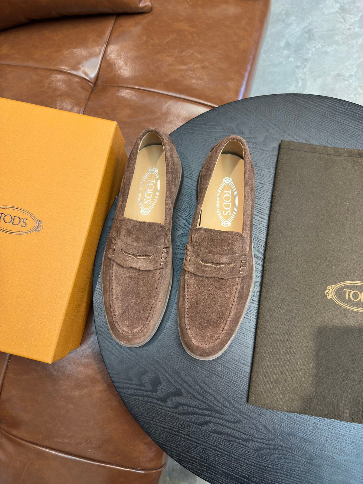 Tod's Suede Calfskin Loafers