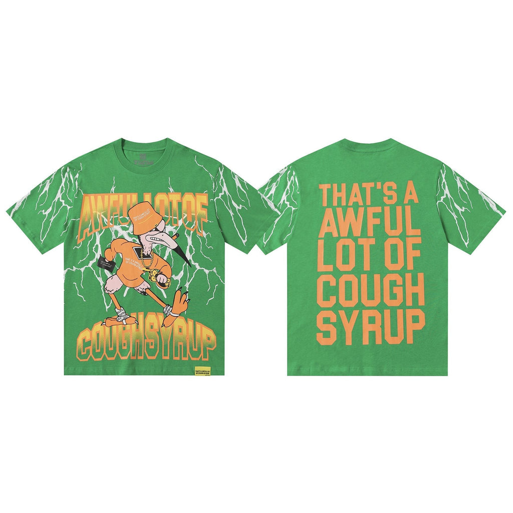 THAT'S A AWFUL LOT OF COUGH SYRUP Lightning Cartoon Graphic T-Shirt