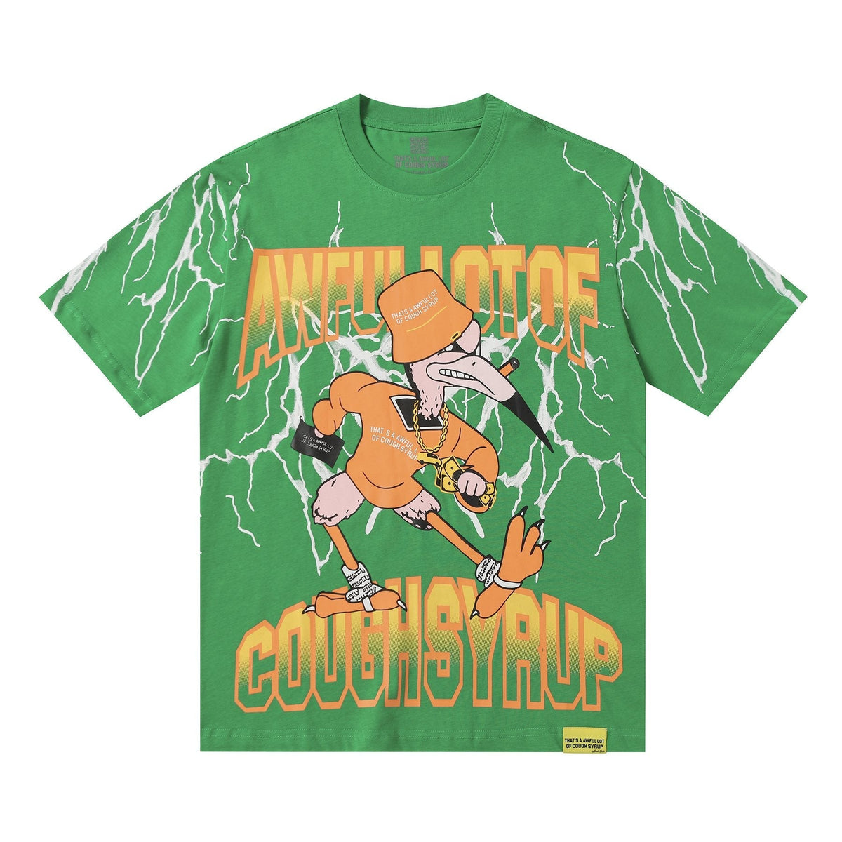 THAT'S A AWFUL LOT OF COUGH SYRUP Lightning Cartoon Graphic T-Shirt