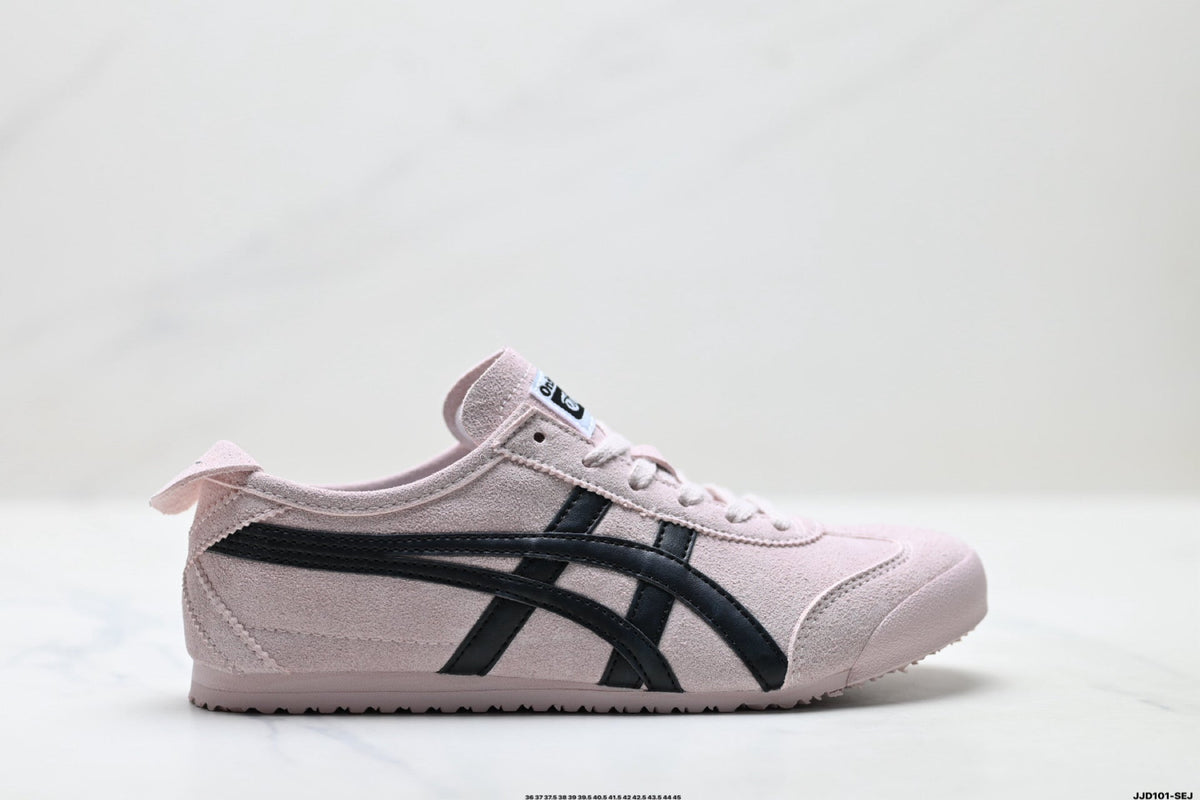 Onitsuka Tiger Retro Low Top Pale Pink Black Unisex Shoes Style 23
