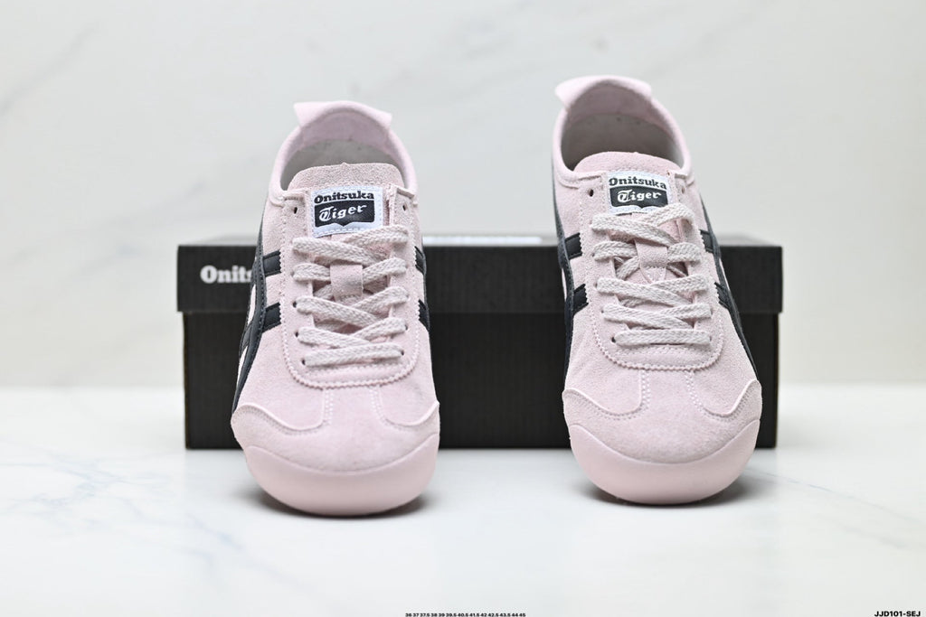 Onitsuka Tiger Retro Low Top Pale Pink Black Unisex Shoes Style 23