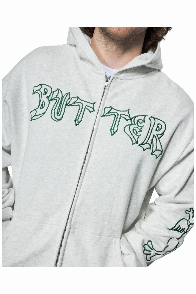 BUTTER THIRTEEN ZIP-THRU HOODIE Ash Heather