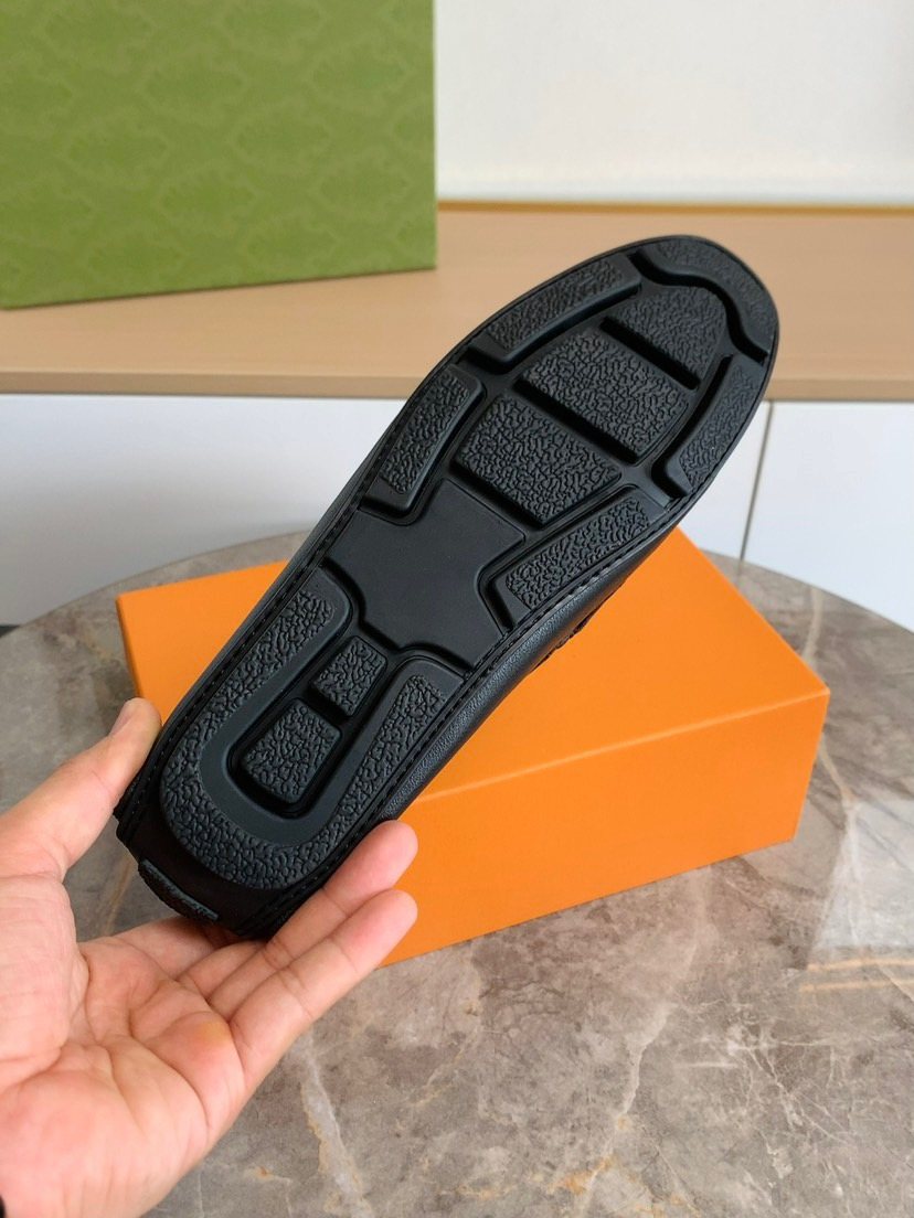Louis Vuitton Men's Black Moc-Toe Loafers