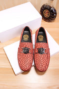 Versace Reddish Brown Patterned Loafers
