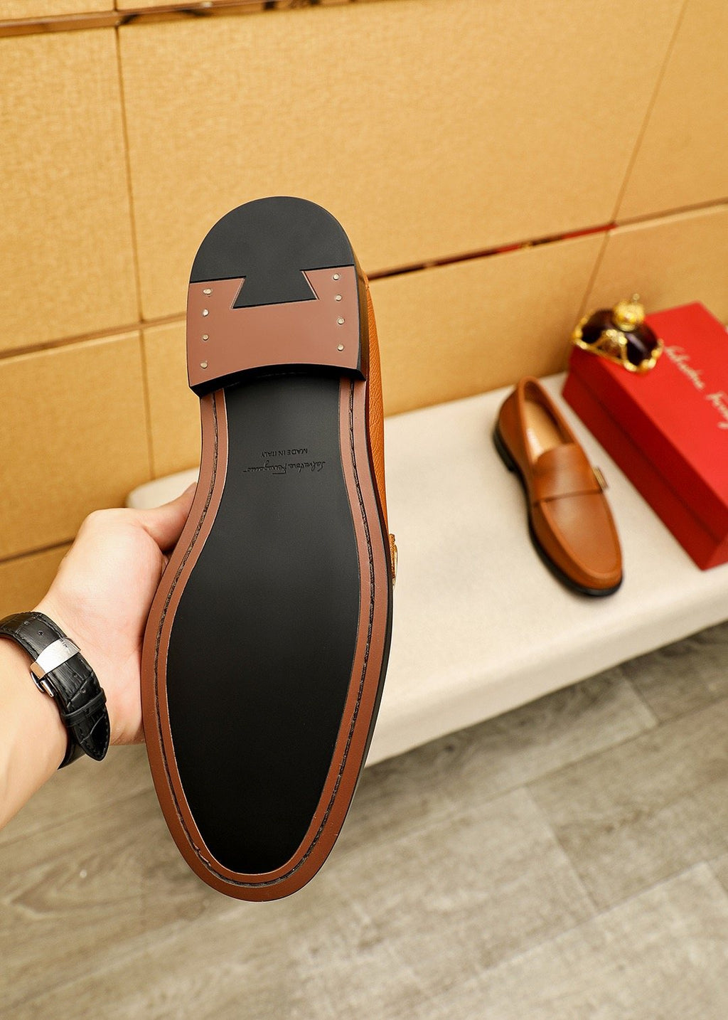 Ferragamo Buckle Leather Loafers