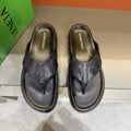 Bottega Veneta Men's Black Woven Thong Sandals
