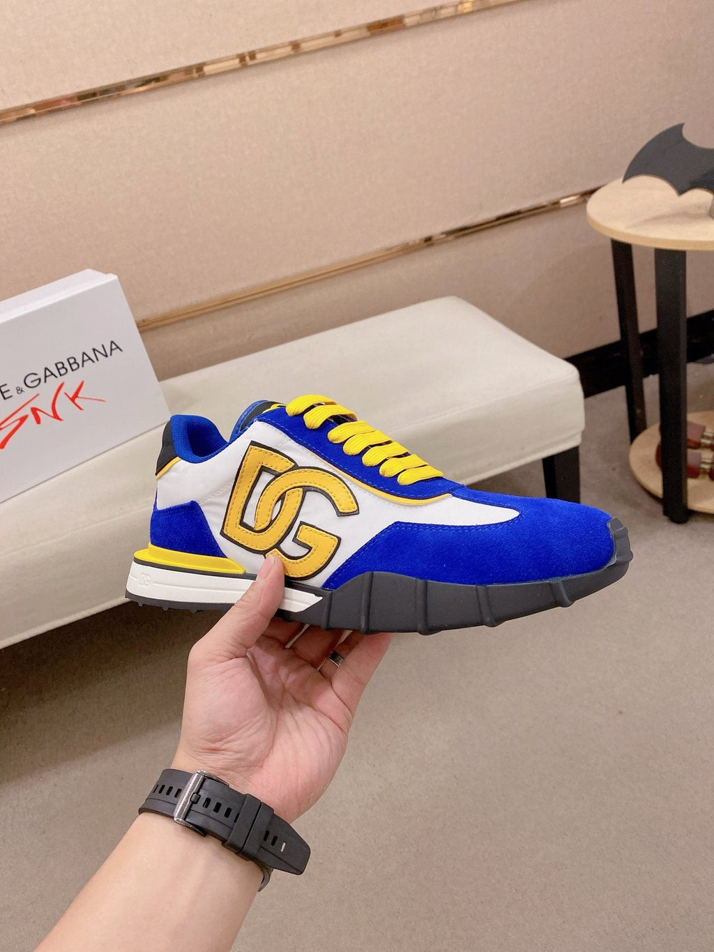 Dolce & Gabbana Blue and Yellow Sneakers