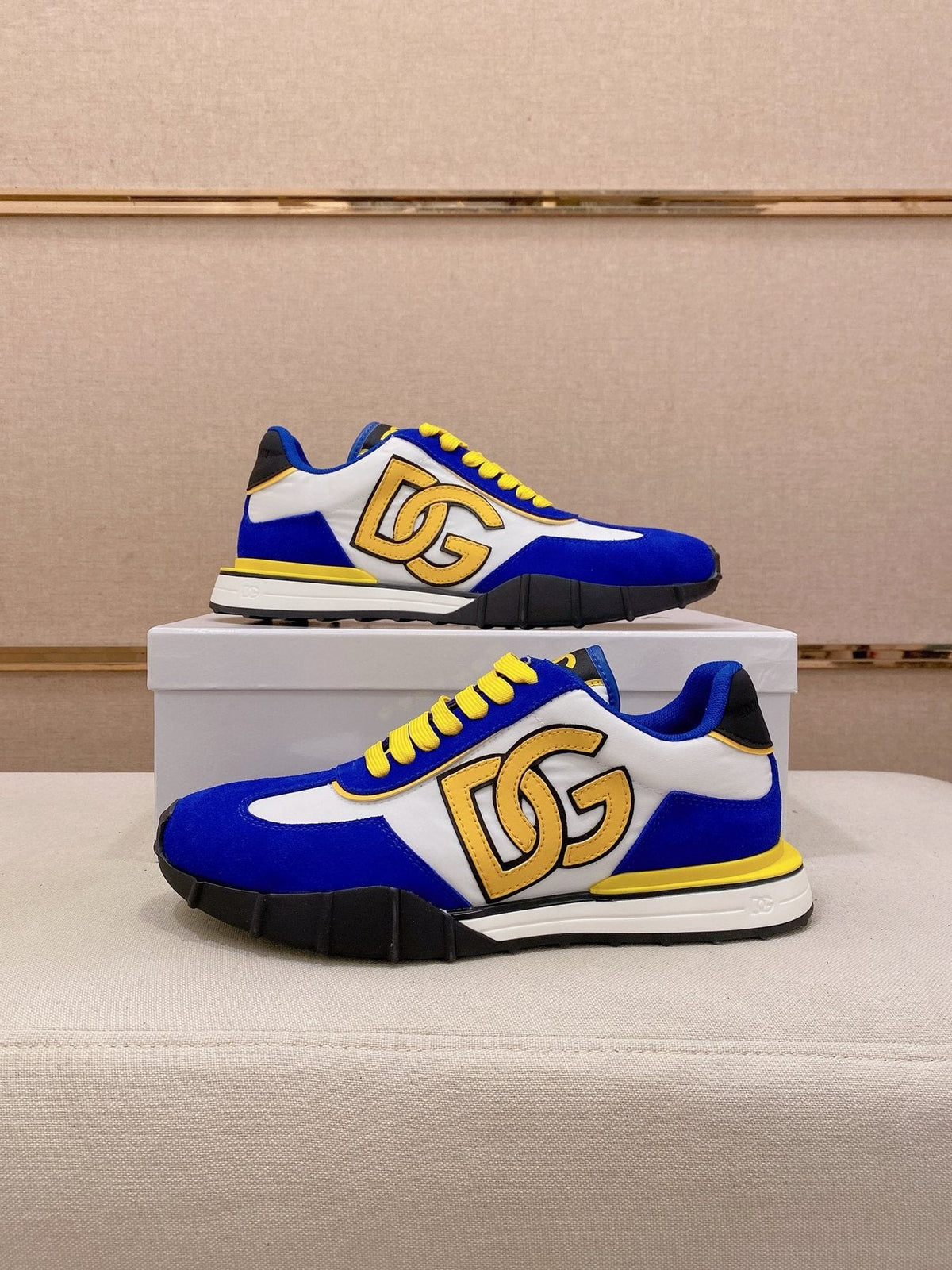 Dolce & Gabbana Blue and Yellow Sneakers