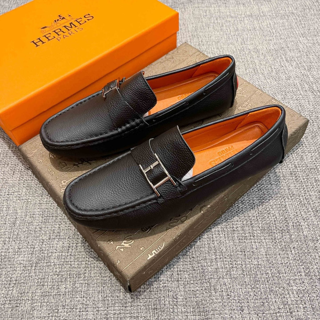 Hermès Black Bar Loafers