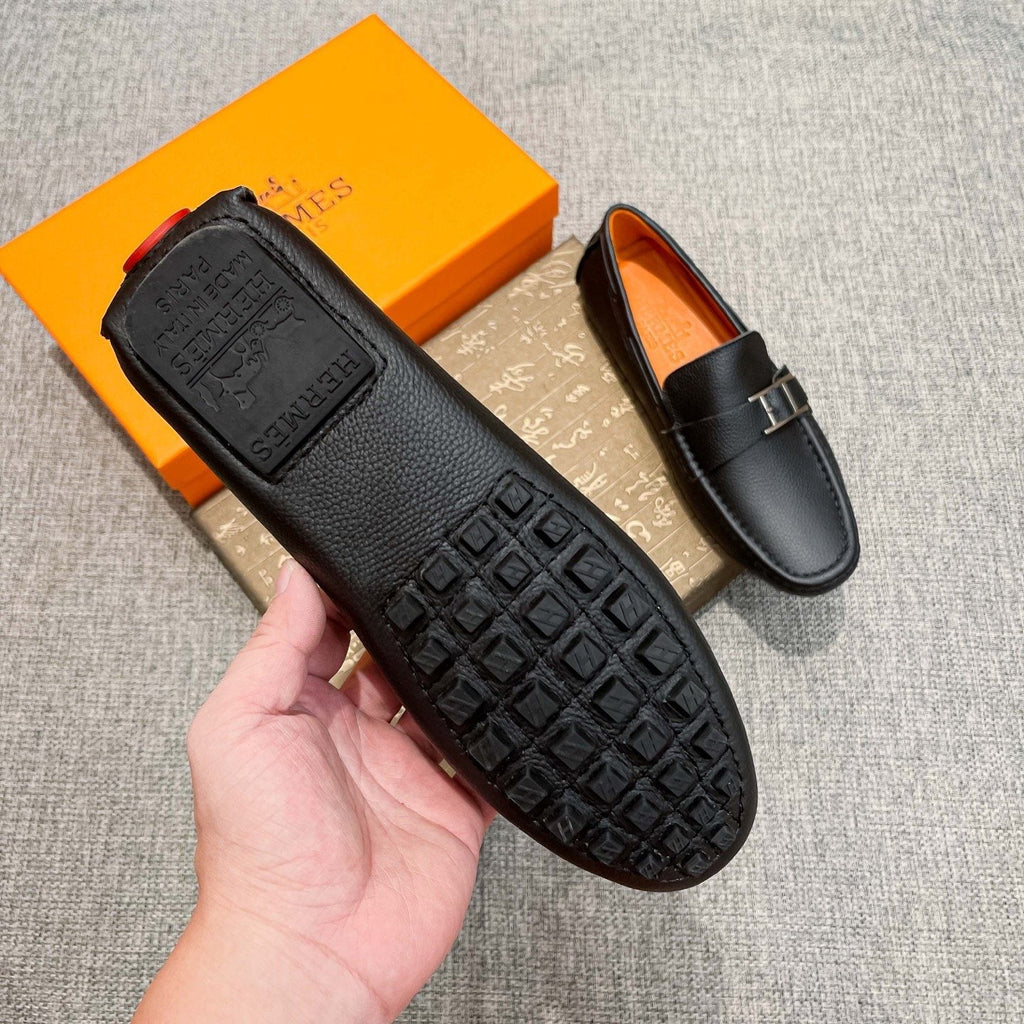 Hermès Black Bar Loafers