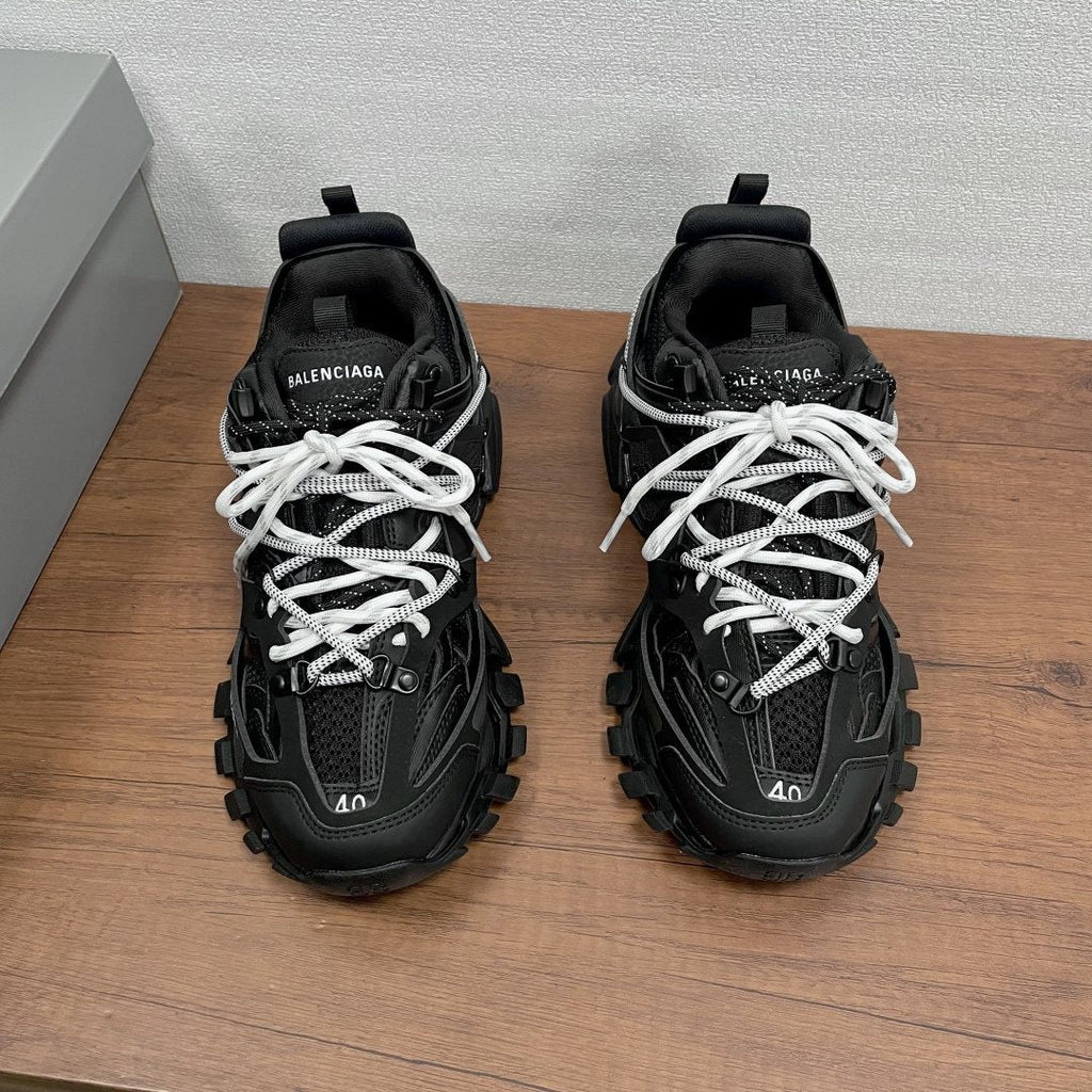 Balenciaga Black White Lace Trail Sneakers