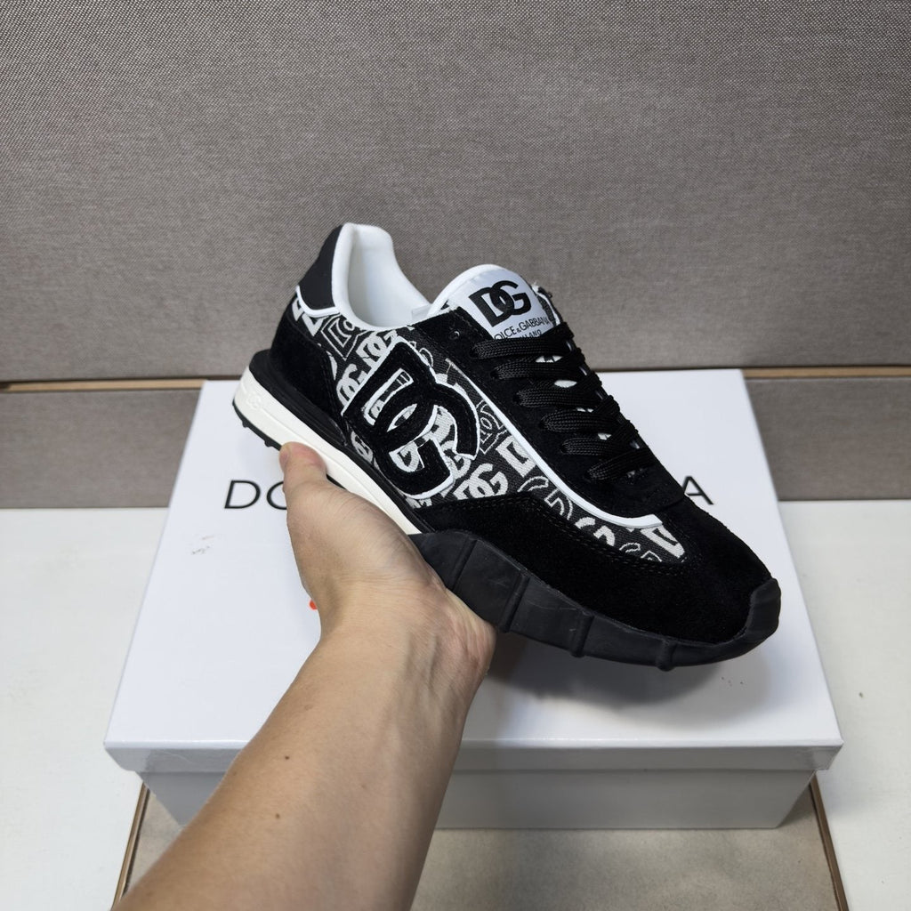 Dolce & Gabbana Logo Panel Low-Top Sneakers - Black and White