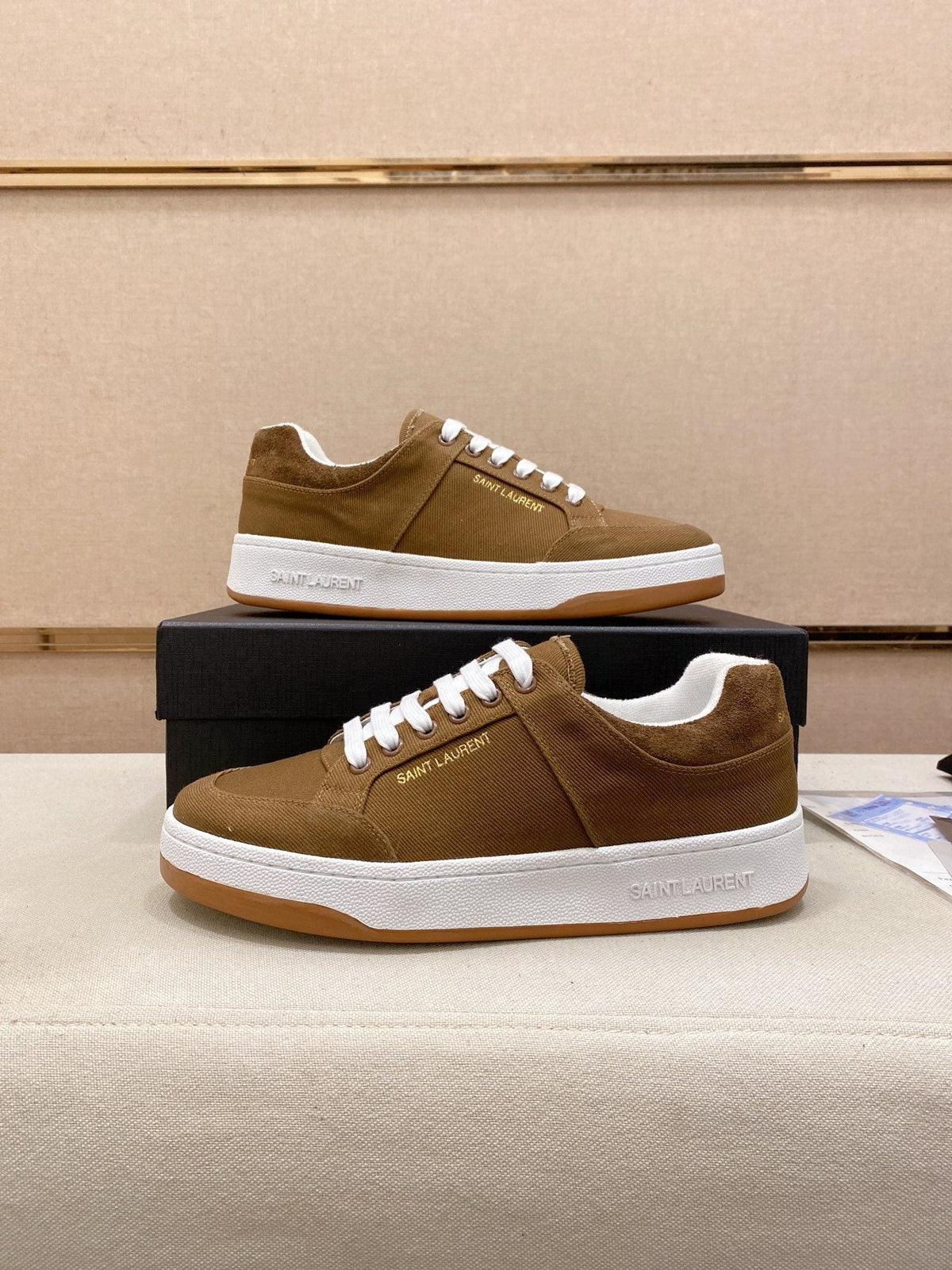 Saint Laurent Perforated Low-Top Sneakers - Padded Collar