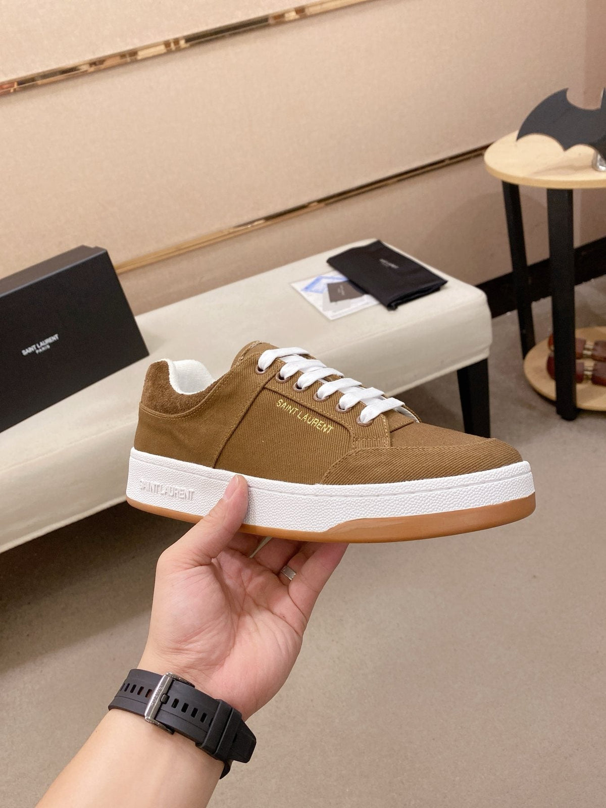 Saint Laurent Perforated Low-Top Sneakers - Padded Collar
