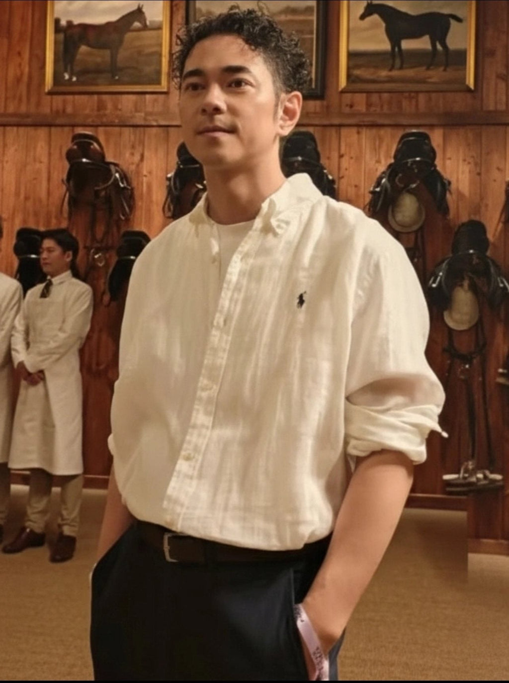 Ralph Lauren Ivory White Linen Long-Sleeve Shirt