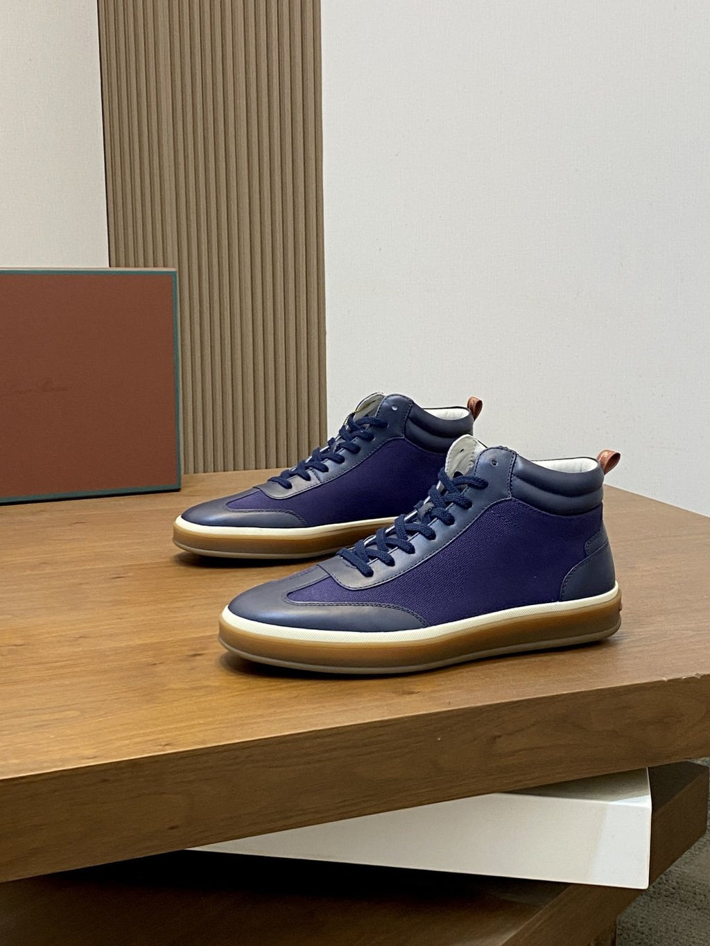 Loro Piana Paneled High-Top Sneakers