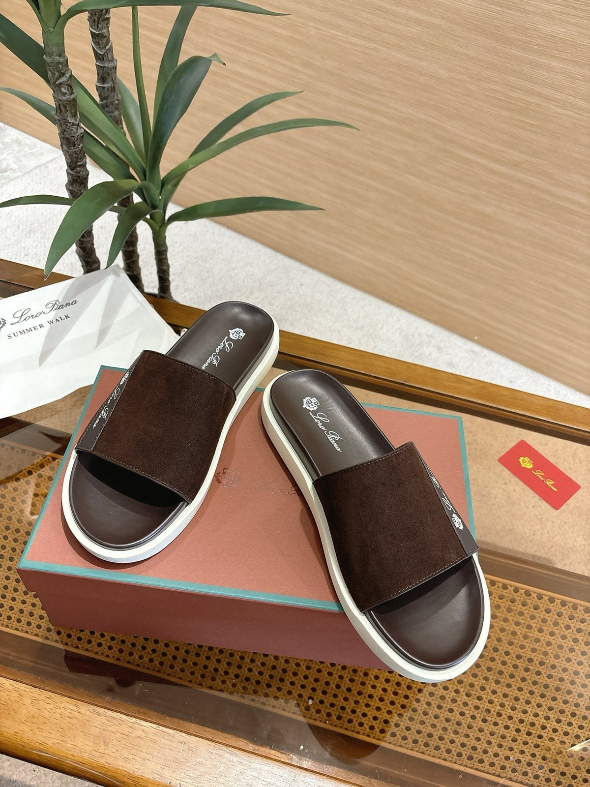 Loro Piana Wide-Strap Slide Sandals