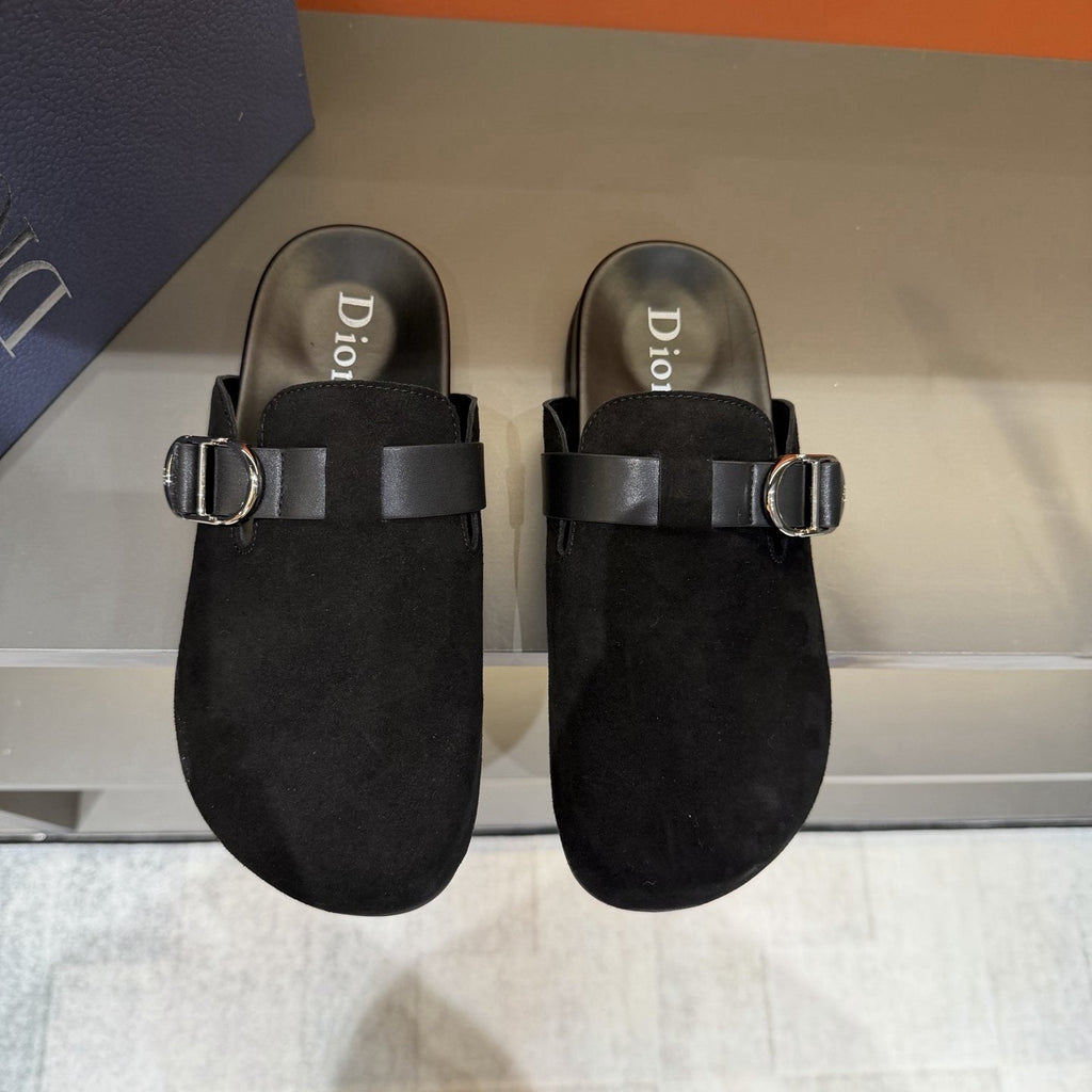 Dior Buckle-Strap Mule Sandals