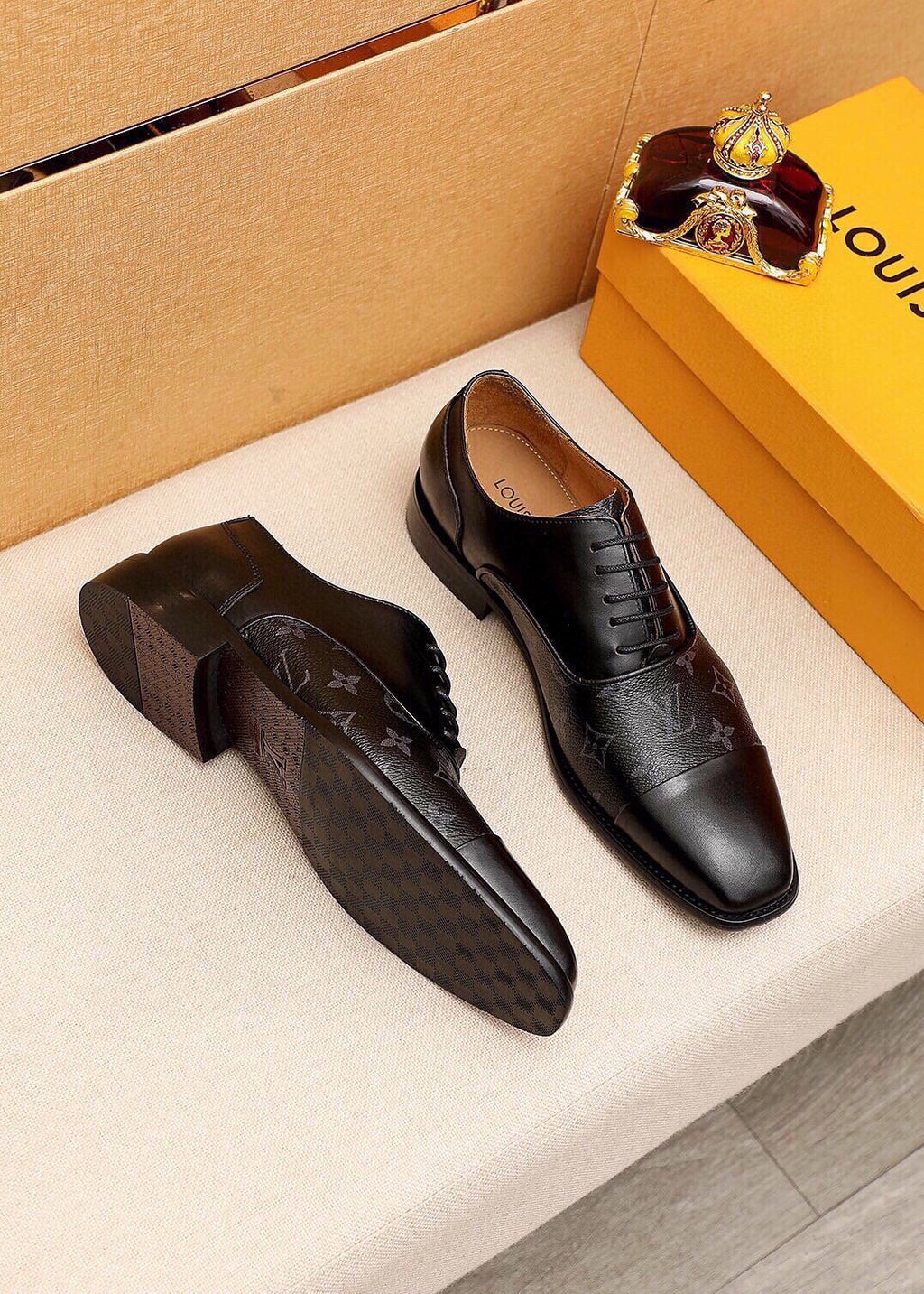 Louis Vuitton Men's Monogram Lace-Up Dress Shoes