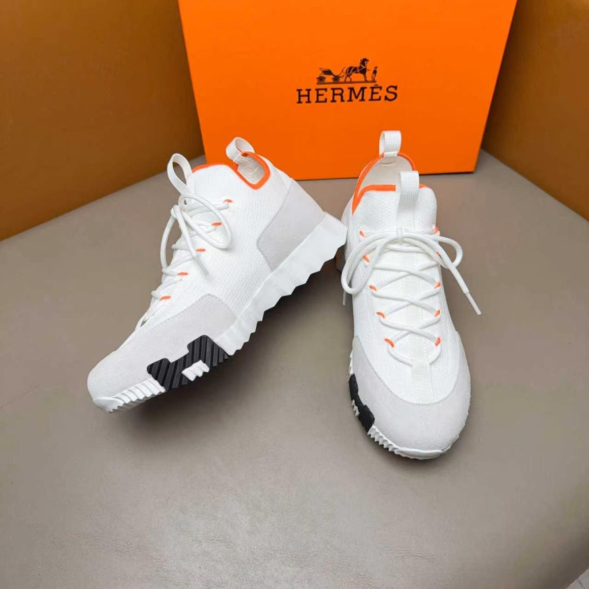 Hermès Layered Knit Sneakers