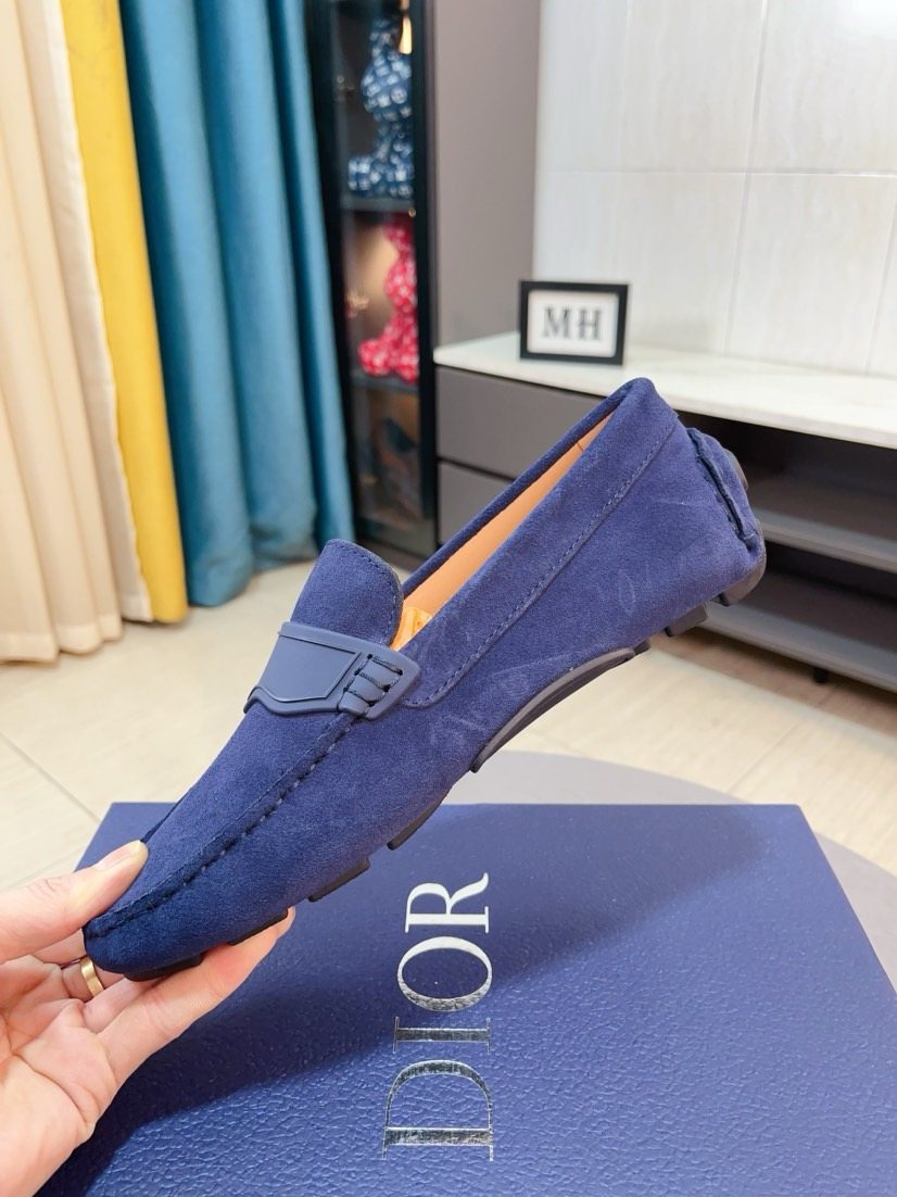 Dior Moc-Toe Logo Plaque Loafers