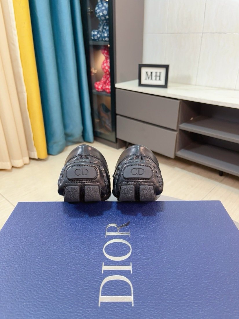 Dior Moc-Toe Logo Plaque Loafers
