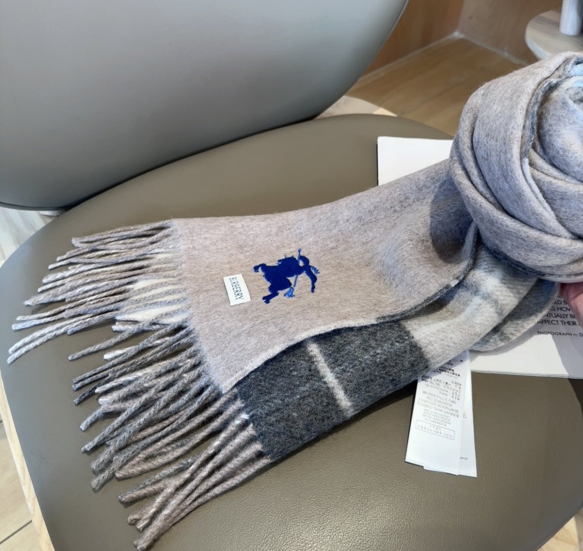 Burberry Reversible Plaid Fringed Scarf