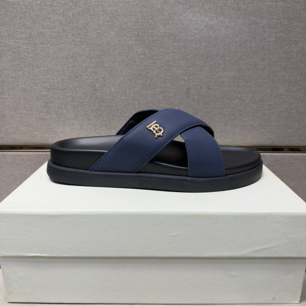 Burberry Men's Cross-Strap Slide Sandals