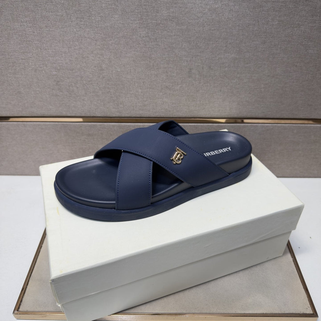 Burberry Men's Cross-Strap Slide Sandals