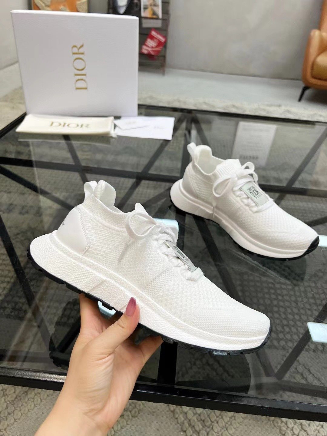 Dior Knit Low-Top Sneakers