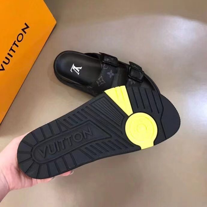 Louis Vuitton Monogram Buckle Slide Sandals - Contoured Footbed