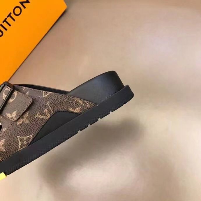 Louis Vuitton Monogram Buckle Slide Sandals - Contoured Footbed