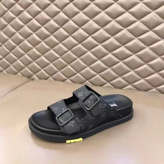 Louis Vuitton Monogram Buckle Slide Sandals - Contoured Footbed