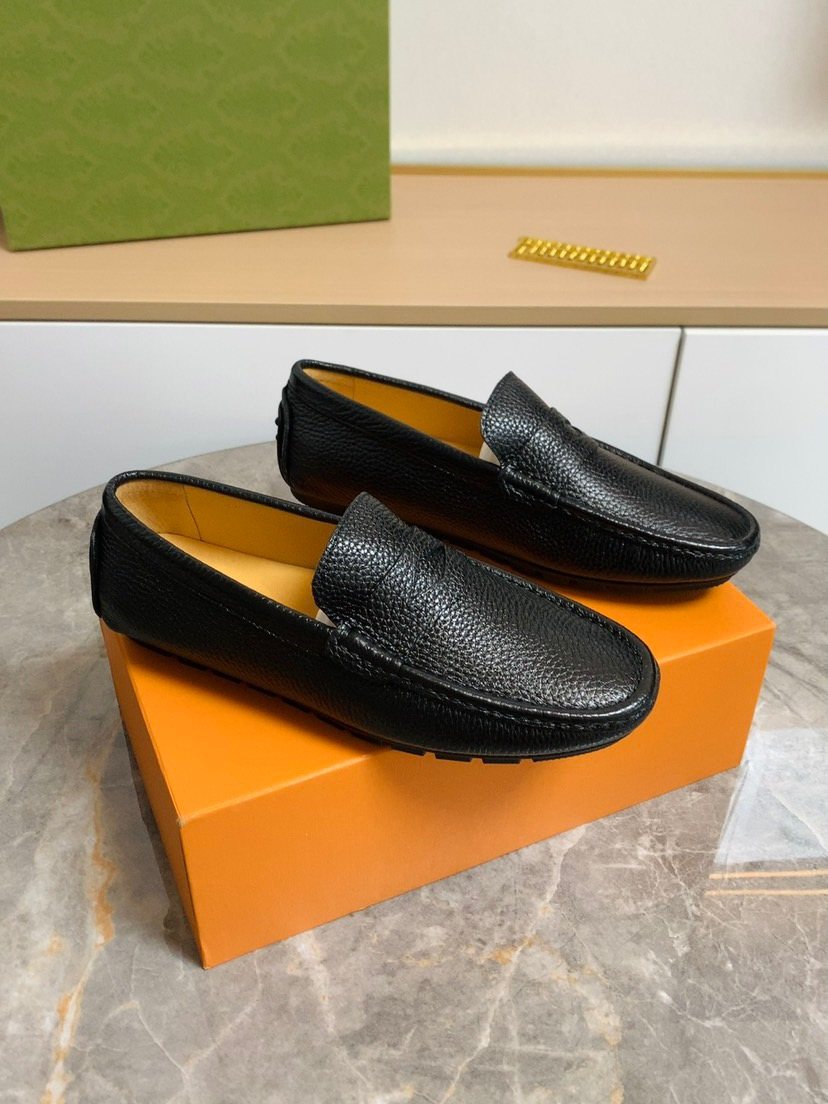 Louis Vuitton Textured Moc-Toe Loafers