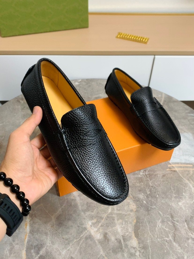 Louis Vuitton Textured Moc-Toe Loafers