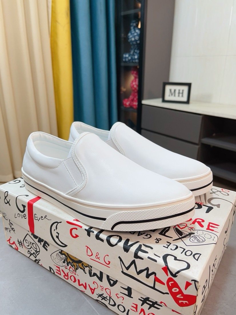 Dolce & Gabbana Striped Sole Slip-On Shoes