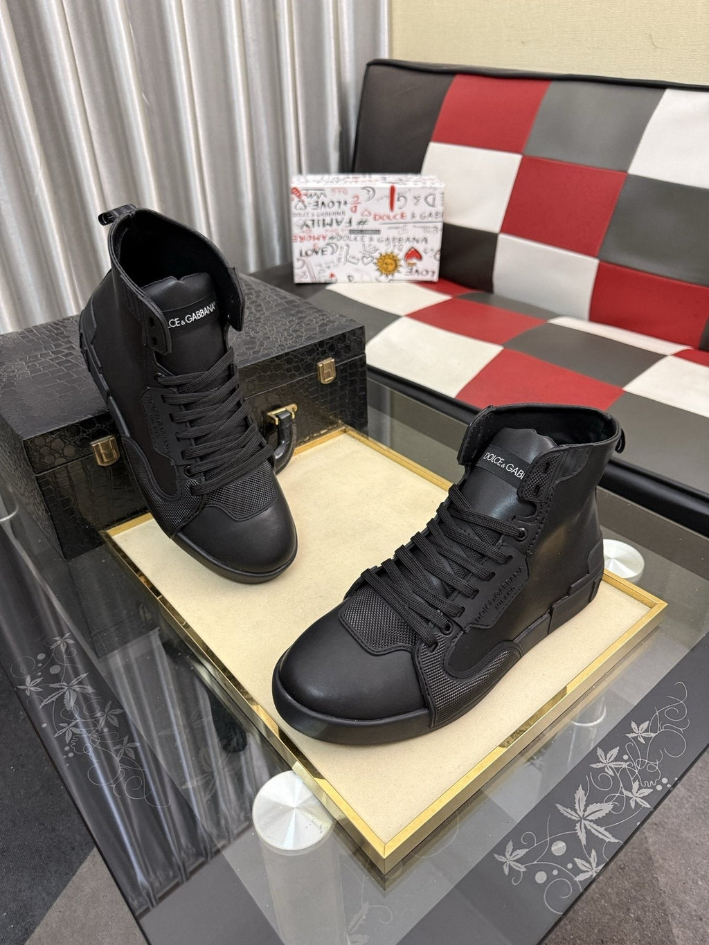 Dolce & Gabbana Paneled High-Top Sneakers
