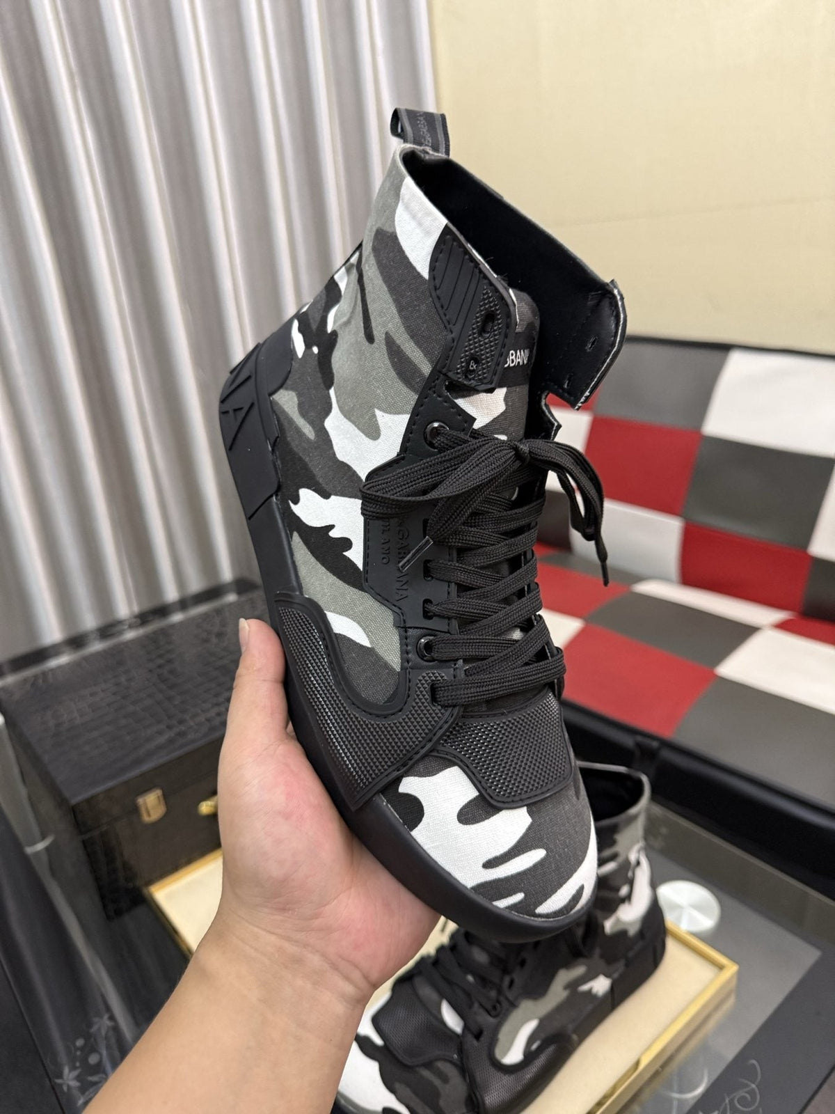 Dolce & Gabbana Paneled High-Top Sneakers