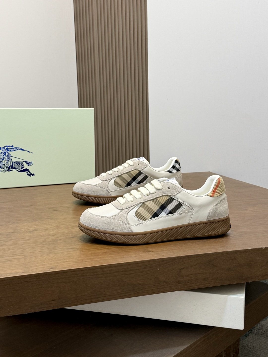 Burberry Check-Panel Low-Top Sneakers