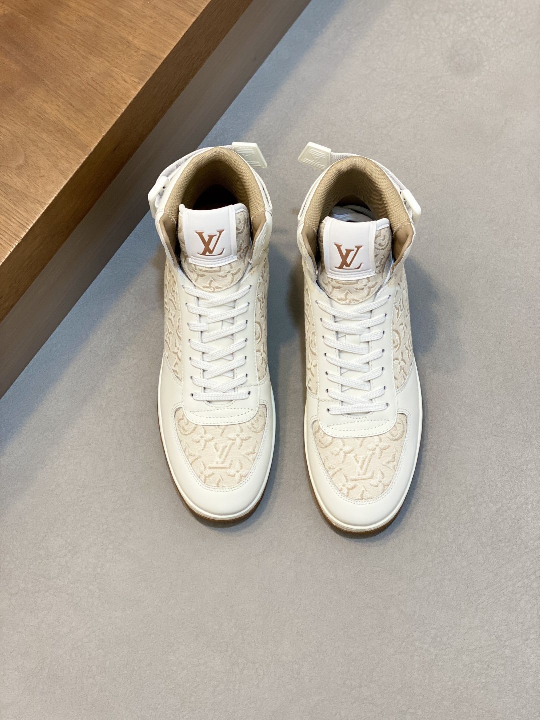 Louis Vuitton Rivoli Patterned High-Top Sneakers