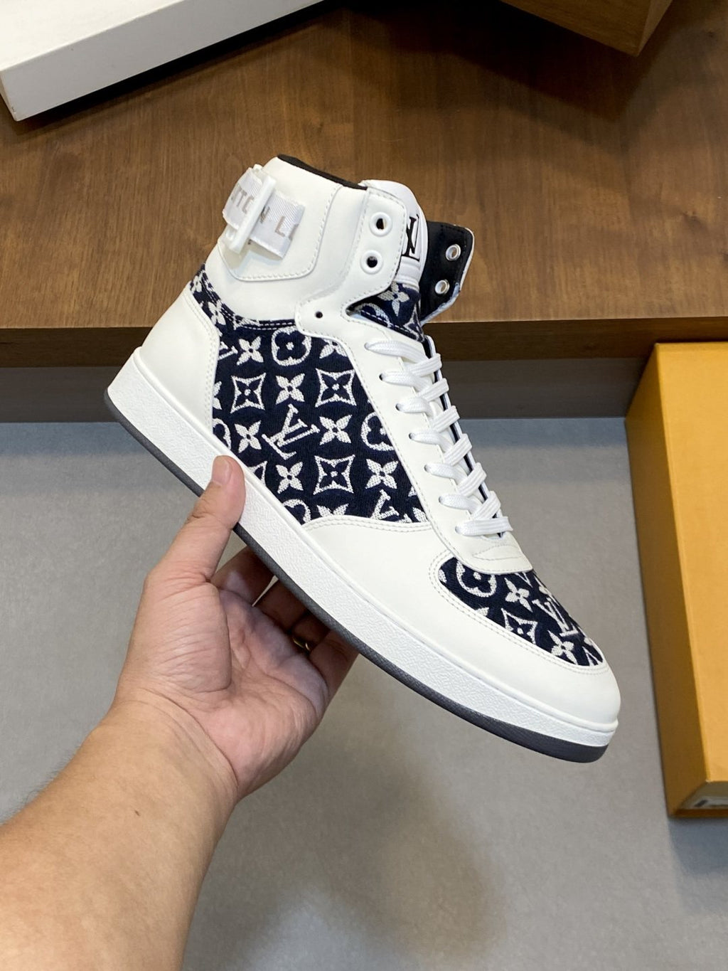 Louis Vuitton Rivoli Patterned High-Top Sneakers