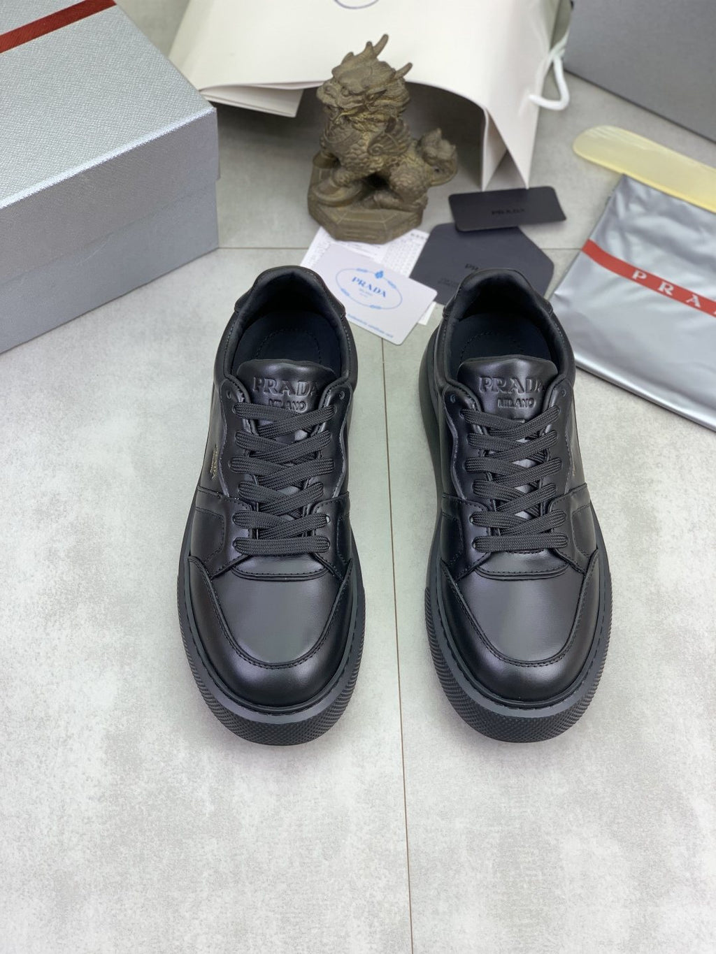 Prada Paneled Low-Top Sneakers