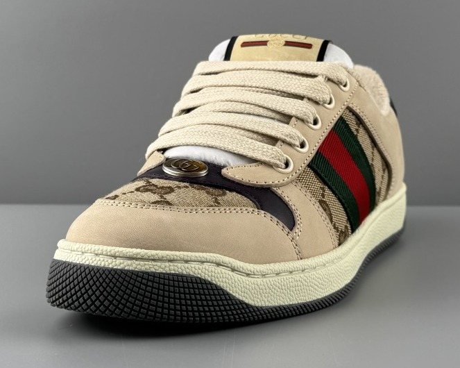 Gucci Beige Web Stripe Sneakers