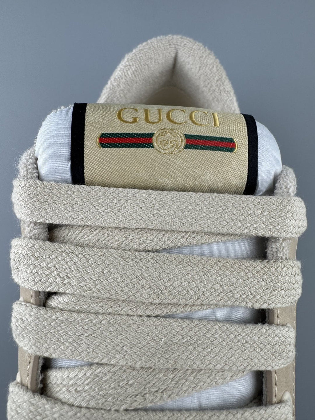 Gucci Beige Web Stripe Sneakers