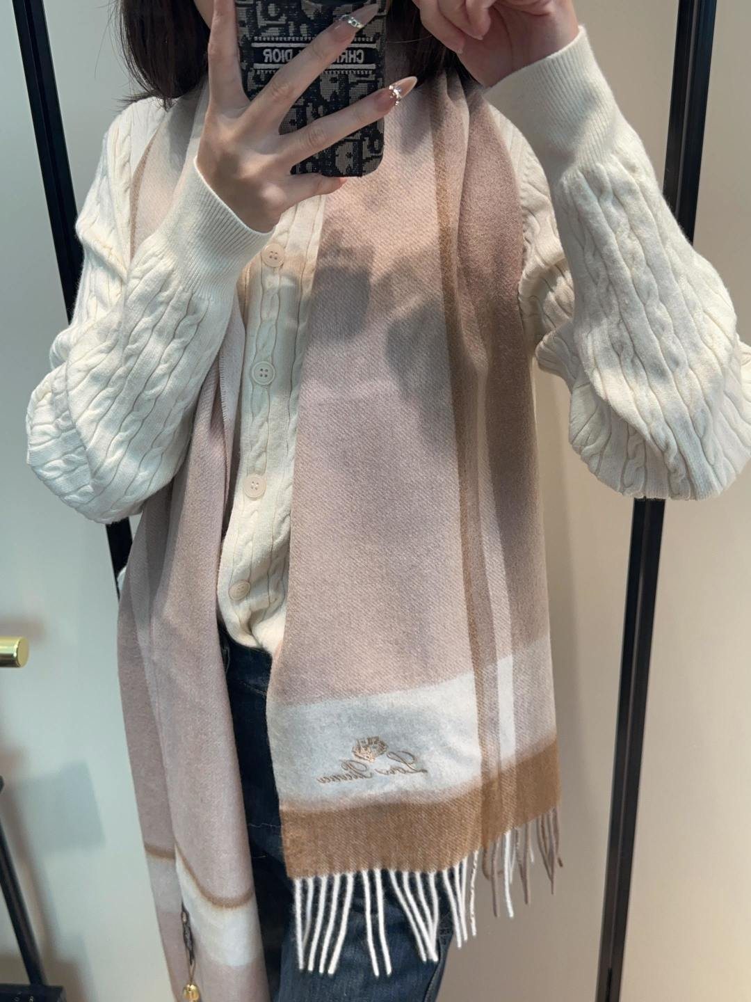 Loro Piana Fringed Plaid Scarf